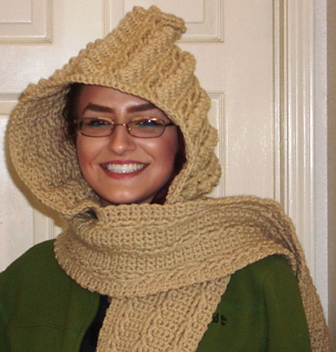 Fisherman Cable Hoodie Scarf