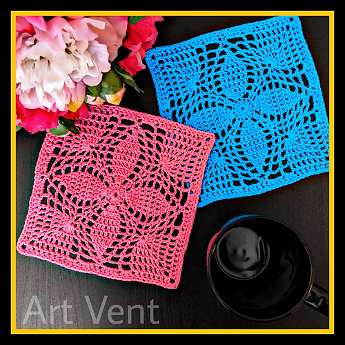 Square flower coaster