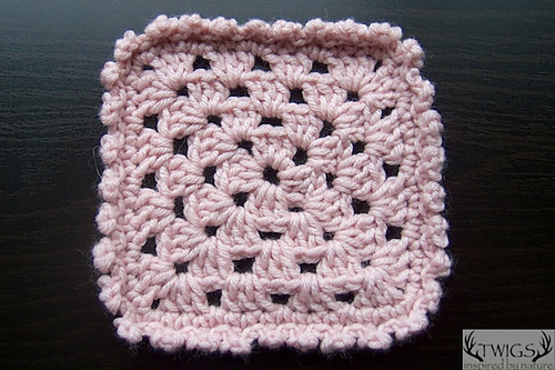 Crochet Granny Square with Shell or Picot Edging