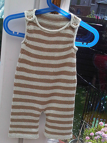 Stripey Baby Dungarees