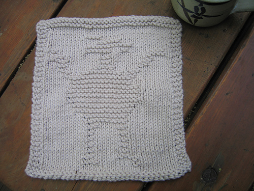 Petroglyph Happy Goatman Shaman Dishcloth