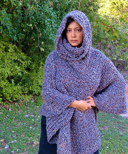 Cowl Hooded Capelet Poncho