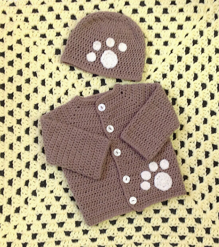 Paw Print Cardigan