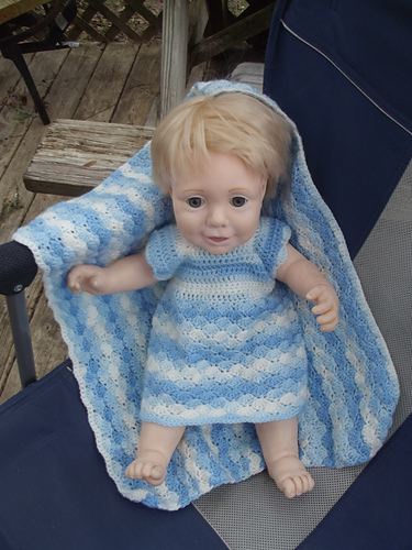 Shell Baby Doll Outfit and Blanket
