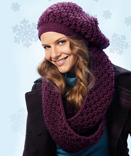 S8406 Crocheted Loop and Beanie