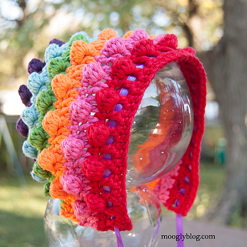 Blackberry Salad Striped Baby Bonnet