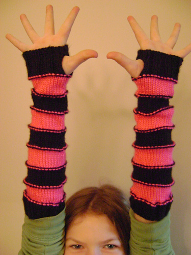 Sweet Striped Arm Warmers