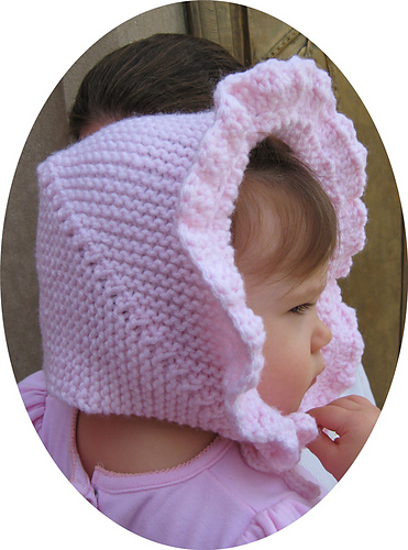Mitered Square Baby Bonnet