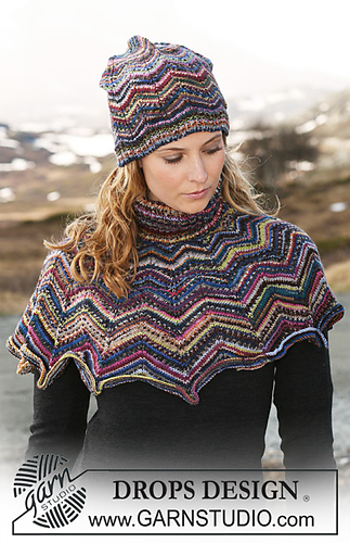 114-16 a - Neck warmer with zigzag pattern and rib