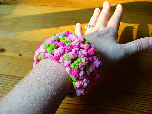 Silly knit bracelet/cuff