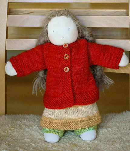 waldorfmama doll cardigan
