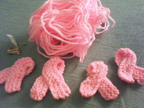 Knitted Pink Ribbon