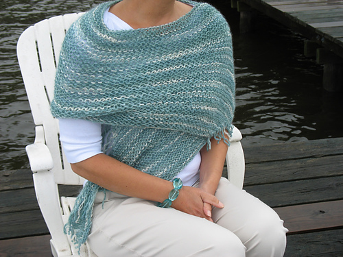 Self-Fringing Bias Shawl / Scarf