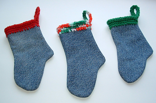 Mini Denim Christmas Sock