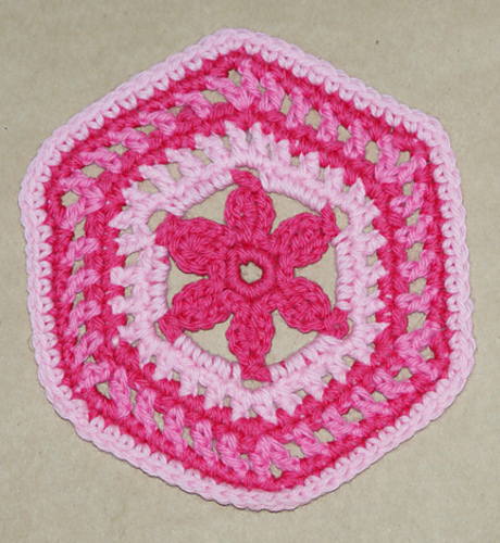 Granny Hexagon With Flower Center