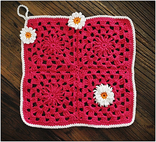 Flower washcloth