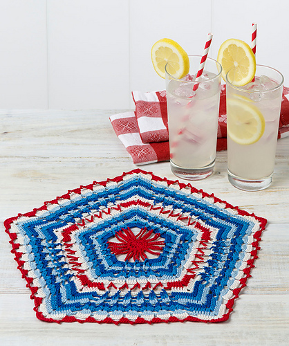 Patriotic Pentagon Doily