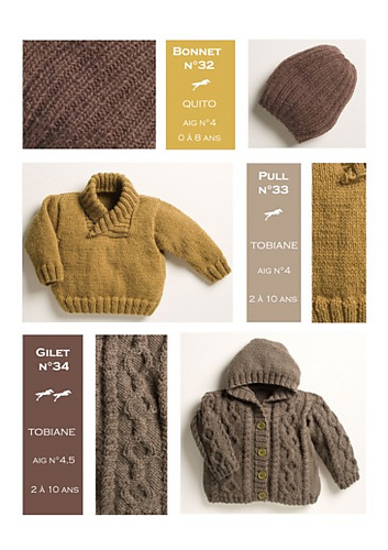 CB15 BONNET-JUMPER-CARDIGAN N°32-33-34