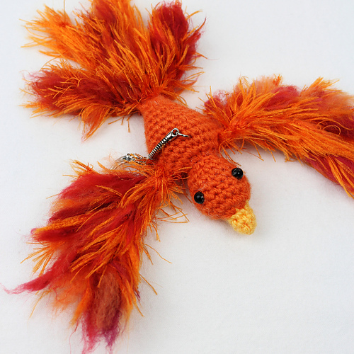 Ashley the Phoenix Amigurumi Keychain