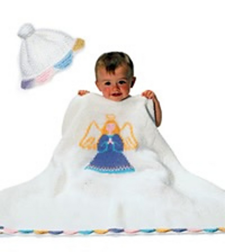 Heaven Sent Angel Afghan & Cap