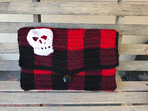 Plaid Skull Laptop Case