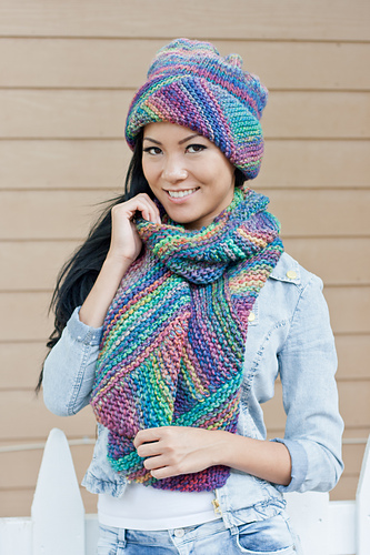 Merlin Short Row Wedges Scarf & Hat