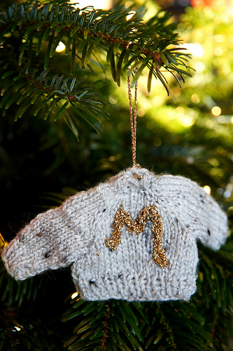 Tiny Gilded Christmas Jumper Ornament