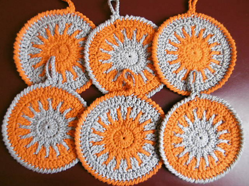 Sunburst Rounds - dishcloth / washcloth