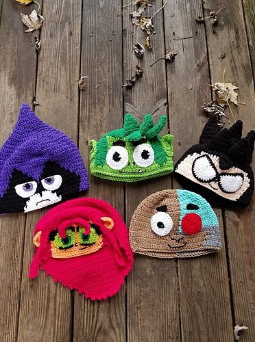 Teen Titans Go Hat Pattern Outline