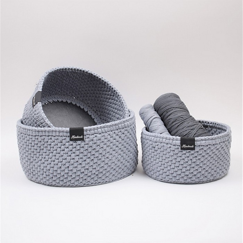 Ribbon Basket - Round Leather Base