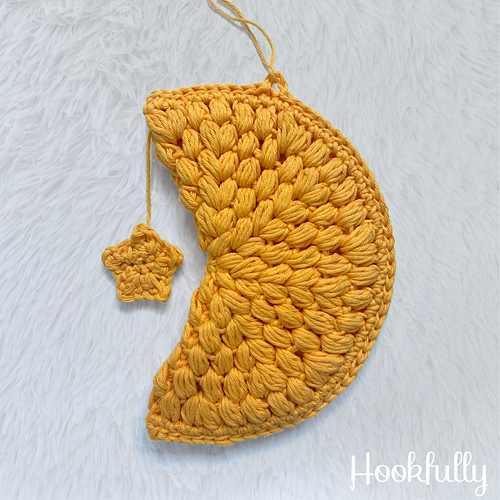 Puffy moon wall hanging