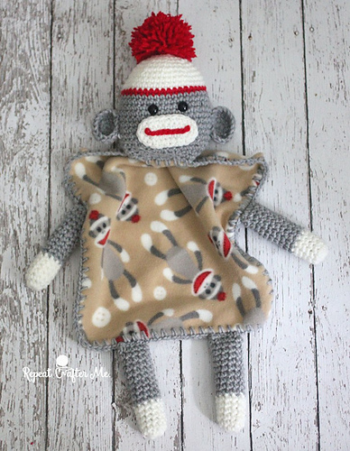 Sock Monkey Lovey Blanket
