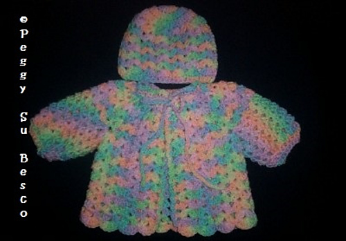 Baby Girl Shell Sweater and Hat