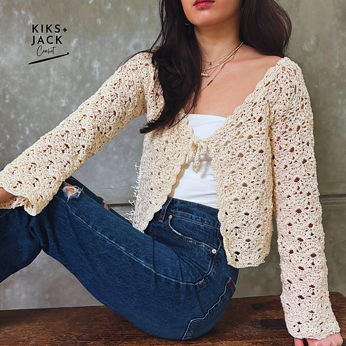 Lacy Holiday Tie-Up Cardigan | HoneyBee