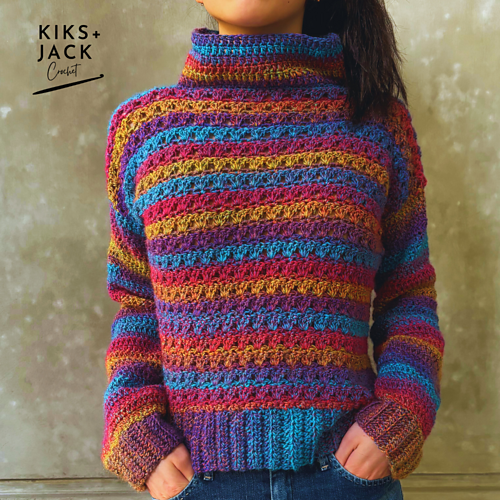 The Rachel Mock High Neck Crochet Sweater