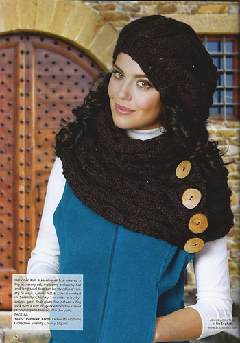Cabled Slouch Hat & Cowl