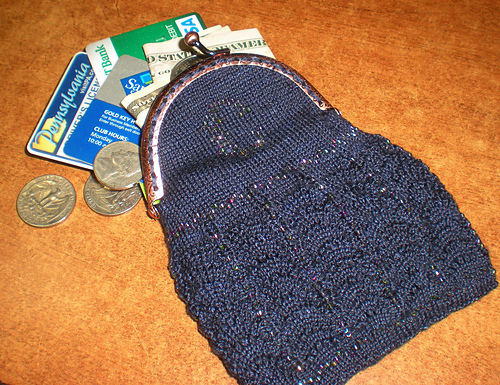Silk Bag Purse, Knitted