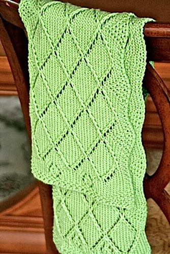 Raised Diamond Points Scarf, Shawl or Blanket