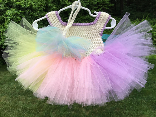 Rainbow Sherbet Crochet Tutu Dress