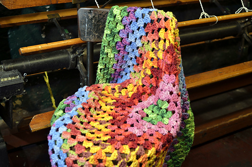 Granny Square Garden Throw and Pillow