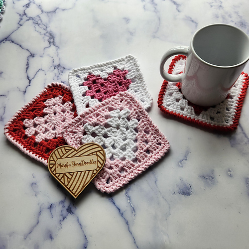Granny Heart Coaster & Cloth