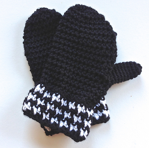 Houndstooth Mittens Fingerless Goves 12-126