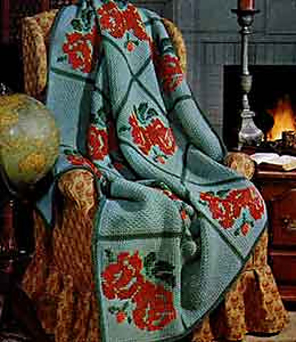 Bed of Roses Afghan #B-370