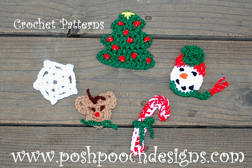 5 Christmas Appliques