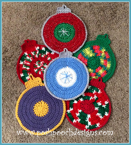 Holiday Ornament Washcloth and Hot pad