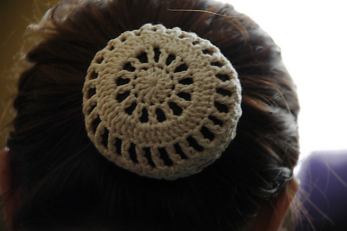Lace and Stripes Hair Bun Cover