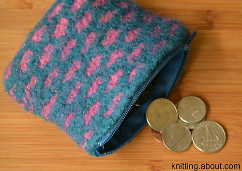 Brick Stitch Felted Coin Purse