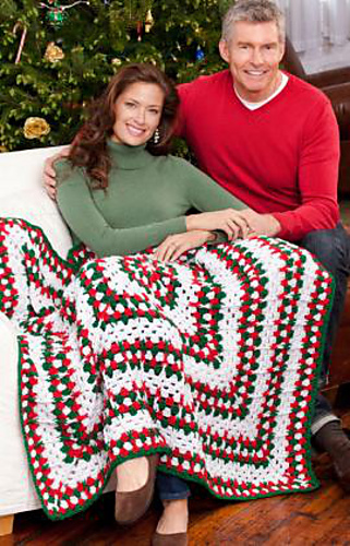 Holiday Granny Square Throw