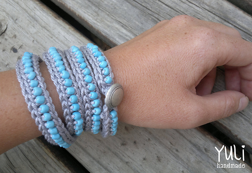 Wrap around crochet bracelet