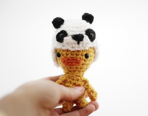 Duck with Panda Hat Amigurumi